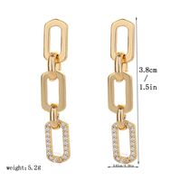 1 Pair Casual Simple Style Chain Copper Zircon White Gold Plated Drop Earrings main image 2