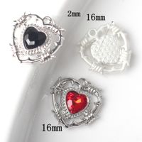 10 Pcs/package Ig Style Sweet Heart Shape Alloy Enamel Inlay Jewelry Accessories main image 2