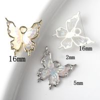 10 Pcs/package Ig Style Sweet Butterfly Alloy Resin Plating Inlay Jewelry Accessories main image 2