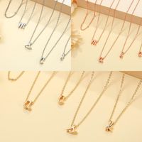 Simple Style Letter Copper Plating 14k Gold Plated Double Layer Necklaces main image 1