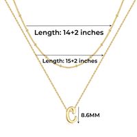 Simple Style Letter Copper Plating 14k Gold Plated Double Layer Necklaces main image 2