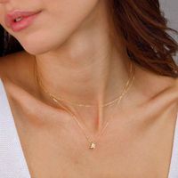 Simple Style Letter Copper Plating 14k Gold Plated Double Layer Necklaces main image 9