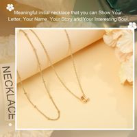 Simple Style Letter Copper Plating 14k Gold Plated Double Layer Necklaces main image 5