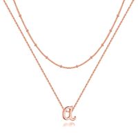 Simple Style Letter Copper Plating 14k Gold Plated Double Layer Necklaces main image 4