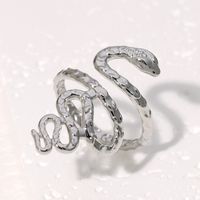 304 Stainless Steel 18K Gold Plated Elegant Simple Style Plating Snake Open Rings main image 6