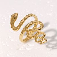 304 Stainless Steel 18K Gold Plated Elegant Simple Style Plating Snake Open Rings main image 4