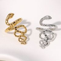 304 Stainless Steel 18K Gold Plated Elegant Simple Style Plating Snake Open Rings main image 1