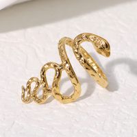 Edelstahl 304 18 Karat Vergoldet Elegant Einfacher Stil Überzug Schlange Offener Ring main image 3