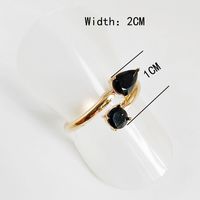 304 Stainless Steel Titanium Steel 18K Gold Plated Simple Style Geometric Zircon Open Rings main image 2