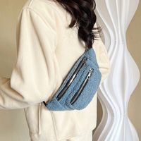 Women's Elegant Solid Color Plush Waist Bags sku image 5