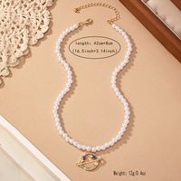 Elegant Planet Imitation Pearl Alloy Beaded Plating Inlay Glass 14k Gold Plated Women's Pendant Necklace main image 2