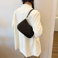 Women's Pu Leather Solid Color Classic Style Sewing Thread Square Magnetic Buckle Underarm Bag sku image 3