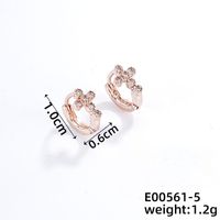 1 Pair Casual Classic Style Cross Copper Zircon K Gold Plated Rhodium Plated Hoop Earrings main image 2