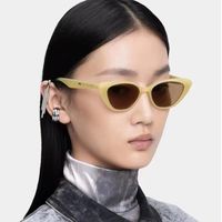 Style Ig Style Simple Couleur Unie Pc Oeil De Chat Plein Cadre Femmes De Lunettes De Soleil main image 2