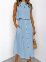 Casual Daily Women's Elegant Solid Color Cotton Skirt Sets Skirt Sets main image 5