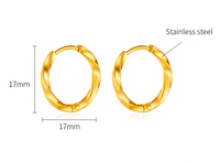 1 Paar Lässig Moderner Stil Spiralstreifen Irregulär Metall Rostfreier Stahl Reif Ohrringe main image 2