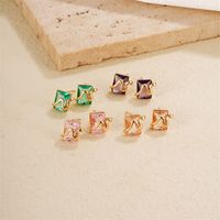 1 Pair Casual Simple Style Snake Copper Zircon K Gold Plated Ear Studs main image 4