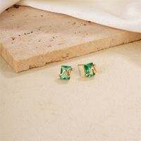 1 Pair Casual Simple Style Snake Copper Zircon K Gold Plated Ear Studs main image 6