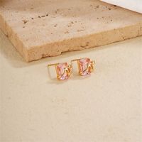 1 Pair Casual Simple Style Snake Copper Zircon K Gold Plated Ear Studs main image 5