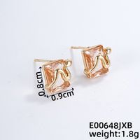 1 Pair Casual Simple Style Snake Copper Zircon K Gold Plated Ear Studs main image 2