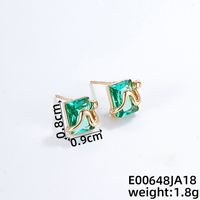 1 Pair Casual Simple Style Snake Copper Zircon K Gold Plated Ear Studs sku image 1