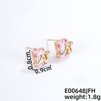 1 Pair Casual Simple Style Snake Copper Zircon K Gold Plated Ear Studs sku image 2
