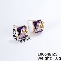 1 Pair Casual Simple Style Snake Copper Zircon K Gold Plated Ear Studs sku image 4