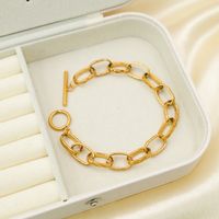 Vintage Style Streetwear Geometric 304 Stainless Steel Gold Plated Bracelets In Bulk main image 4