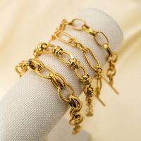 Vintage Style Streetwear Geometric 304 Stainless Steel Gold Plated Bracelets In Bulk main image 5