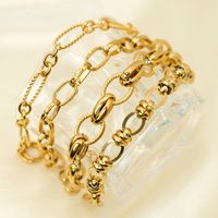 Vintage Style Streetwear Geometric 304 Stainless Steel Gold Plated Bracelets In Bulk main image 1