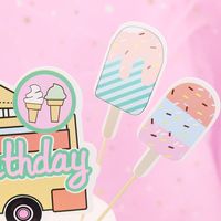 Birthday Cute Ice Cream Letter Paper Daily Party Flag main image 5