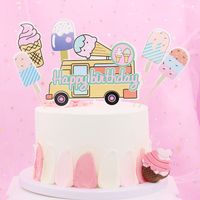 Birthday Cute Ice Cream Letter Paper Daily Party Flag main image 2
