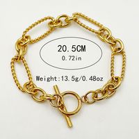 Vintage Style Streetwear Geometric 304 Stainless Steel Gold Plated Bracelets In Bulk sku image 2