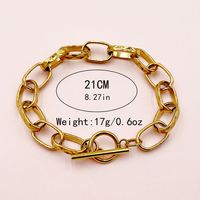 Vintage Style Streetwear Geometric 304 Stainless Steel Gold Plated Bracelets In Bulk sku image 3