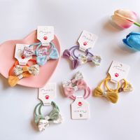 Kid's Cute Ditsy Floral Bow Knot Cloth Hair Tie main image 1