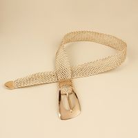 Vacation Simple Style Geometric Straw Buckle Women's Woven Belts main image 6