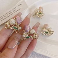 Women's Sweet Flower Alloy Plating Inlay Artificial Pearls Hair Claws main image 5