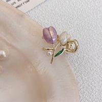 Women's Sweet Flower Alloy Plating Inlay Artificial Pearls Hair Claws sku image 1