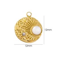 10 PCS/Package 304 Stainless Steel Natural Stone Zircon 14K Gold Plated Sun Star Beads sku image 4