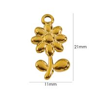10 PCS/Package 304 Stainless Steel 14K Gold Plated Gesture Starfish Flower Beads main image 4