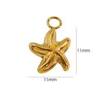 10 PCS/Package 304 Stainless Steel 14K Gold Plated Gesture Starfish Flower Beads main image 2