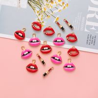10 Pcs/package Ig Style Simple Style Lipstick Lips Alloy Enamel Inlay Jewelry Accessories main image 5