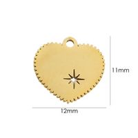 10 PCS/Package 304 Stainless Steel 14K Gold Plated Heart Shape Pendant sku image 1