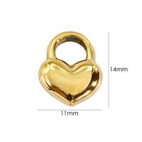 10 PCS/Package 304 Stainless Steel 14K Gold Plated Heart Shape Pendant sku image 6