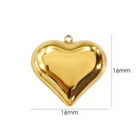 10 PCS/Package 304 Stainless Steel 14K Gold Plated Heart Shape Pendant sku image 11