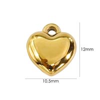 10 PCS/Package 304 Stainless Steel 14K Gold Plated Heart Shape Pendant sku image 4