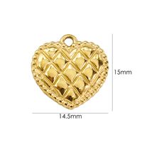 10 PCS/Package 304 Stainless Steel 14K Gold Plated Heart Shape Pendant sku image 5