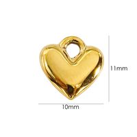 10 PCS/Package 304 Stainless Steel 14K Gold Plated Heart Shape Pendant sku image 3
