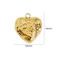 10 PCS/Package 304 Stainless Steel 14K Gold Plated Heart Shape Pendant sku image 9