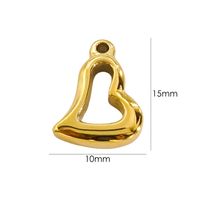 10 PCS/Package 304 Stainless Steel 14K Gold Plated Heart Shape Pendant sku image 7